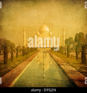 Image vintage de Taj Mahal, Agra, Inde Banque D'Images