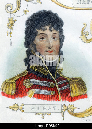 Joachim Murat (1767-1815) soldat français, Roi de Naples de 1808. La gravure à la main, Banque D'Images