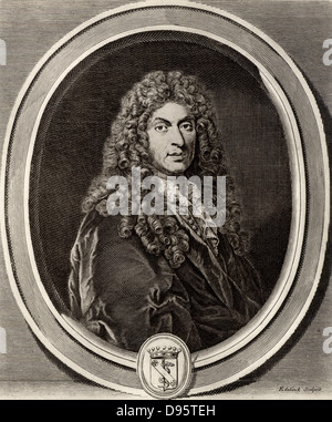 Jean Baptiste Lully, né Giovanni Battista Lulli (1632-1687) compositeur d'origine italienne qui a passé la majeure partie de sa vie en France. À partir de 1652 il fut au service de Louis XIV. Banque D'Images