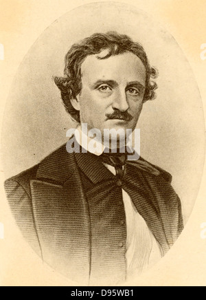 Edgar Allan Poe (1809-1849) histoire de l'écrivain et poète américain, né à Boston, Massachusetts. Auteur de récits Gothick du macabre, mystérieux et étrange. Banque D'Images