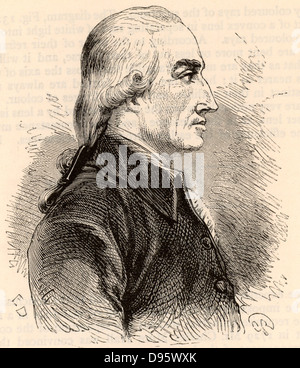 Joseph Black (1728-1799) chimiste écossais, né à Bordeaux, en France, fils d'un marchand de vin. Professeur de chimie à l'Université de Glasgow. En 1757, il a isolé le dioxyde de carbone. La théorie de l'évolution de la chaleur latente. Gravure, 1881. Banque D'Images