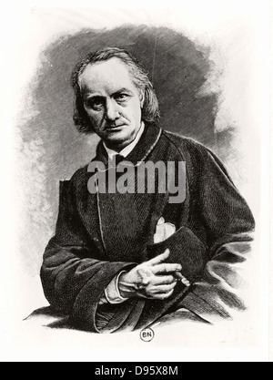 Charles Pierre Baudelaire (1821-1867) poète, critique et traducteur. Après la gravure d'une photographie prise en 1864. Banque D'Images