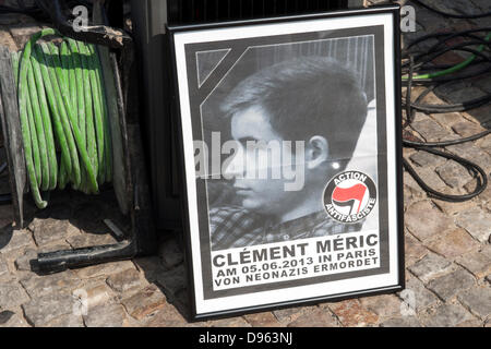 Berlin, Allemagne. Le 12 juin 2013. Manifestation à Berlin pour se souvenir de l'assassinat par Skin-Heads Ciment Méric, le 5 juin à Berlin. Credit : Crédit : Gonçalo Silva/Alamy Live News. Banque D'Images