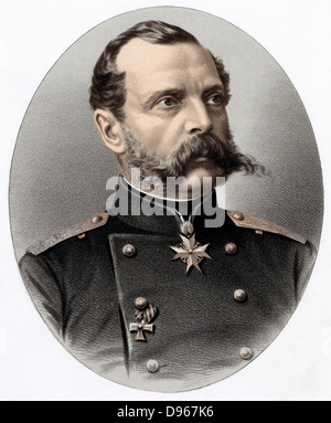Alexandre II (1818-1881), Tsar de Russie de 1855. Connu comme 'le libérateur'. L'émancipation des serfs en 1861. Assassiné. C1880 lithographie teintée. Banque D'Images