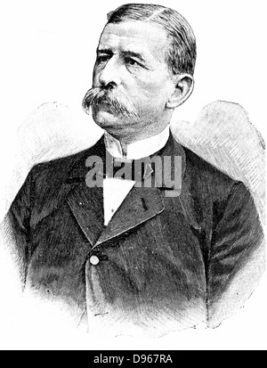 (Salomon) Août Andrée (1854-1897) ingénieur suédois, chef d'expédition ballon tente d'atteindre, Pôle Nord, 1897. La gravure. Banque D'Images