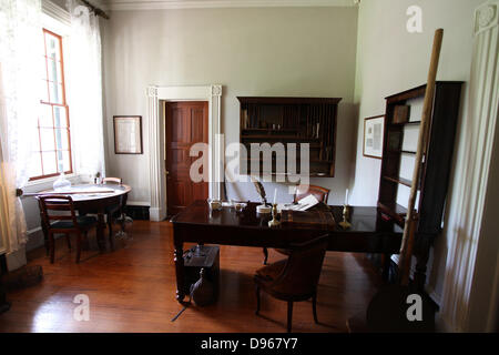 Bureau à la plantation d'Oak Alley-maison du propriétaire de plantation de canne à sucre-Jacques Telesphore Roman. Photo : Klaus Nowottnick Date : 22 avril, 2013 Banque D'Images