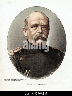 Otto von Bismarck (1815-98) Allemand (homme d'État prussien). Lithographie teintée Londres c1880 Banque D'Images