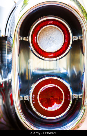 Close up de détail d'un oldtimer cadillac blanche Banque D'Images