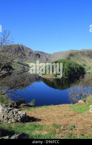 Réservoir de Haweswater montrant le Rigg et High Street au-delà, Parc National de Lake District, Cumbria, England, UK Banque D'Images