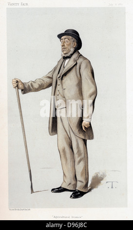 John Bennett Lawes (1814-1900) agronome britannique. La Station expérimentale de Rothamsted fondée en 1843. Caricature de 'Vanity Fair', Londres, 8 juillet 1882 Banque D'Images