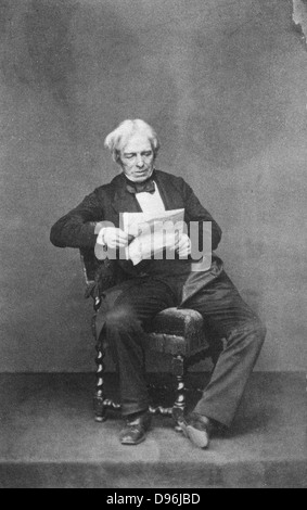 Michael Faraday (1791-1867) physicien et chimiste Briitsh. À partir de la photographie prise en dernière partie de sa vie. Banque D'Images