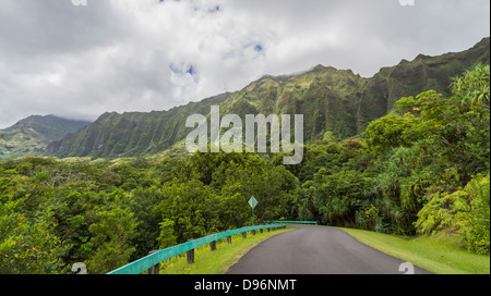 Montagnes Ko'olau Kaneohe, Hawaii, Oahu Banque D'Images