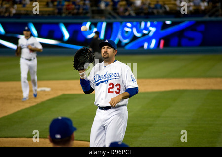 Le joueur de premier but des Dodgers de Los Angeles, Adrian Gonzalez Banque D'Images