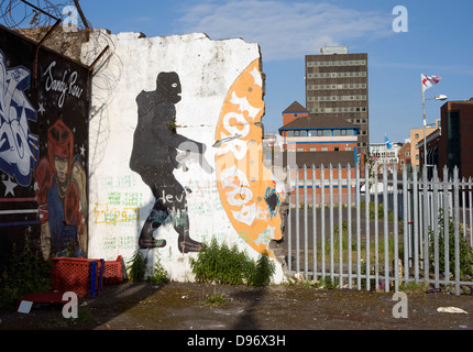 Murale paramilitaires, Sandy Row, Belfast. Banque D'Images