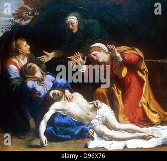 Les trois Marie (le Christ mort pleuré) 1604. Annibale Carraci (1560-1609). Huile sur toile. Banque D'Images