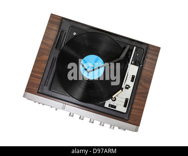 Stéréo Vintage turntable isolated with clipping path. Banque D'Images