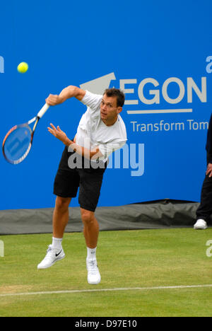 Frederik Nielsen (Danemark) au Championnat de Tennis Aegon, Queens Club, Londres. 12 juin 2013. Banque D'Images