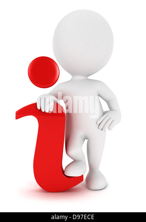 Les blancs 3d avec icône Infos rouge, isolé sur fond blanc, image 3D Banque D'Images