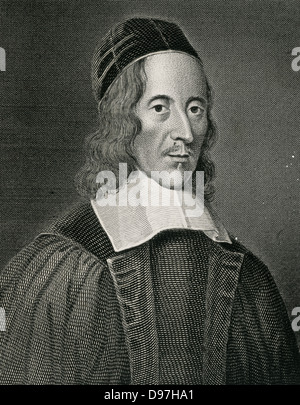 George Herbert (1593 - 1633). Welsh-né poète anglais, orateur et prêtre anglican. Gravure, 18ème siècle. Banque D'Images