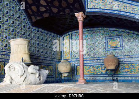 Cour au Palacio de Lebrija, Séville, Andalousie, Espagne Banque D'Images