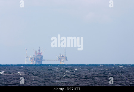 Off shore oil drilling rig Ouvrir la mer du Nord Banque D'Images