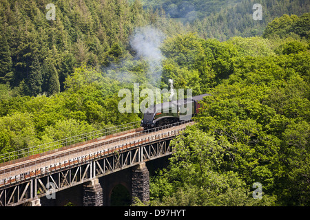 Le Royal Duchy Plus de vapeur Viaduc St Pinnock à Cornwall Banque D'Images