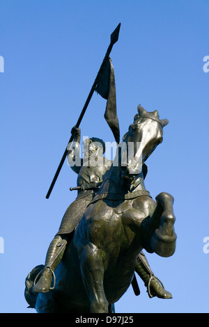 Statue équestre d'El Cid par Anna Huntington à Séville, Andalousie, Espagne Banque D'Images