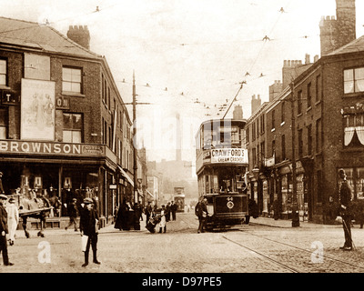 Ashton-under-Lyne Vieille Place début des années 1900 Banque D'Images