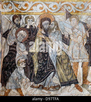 Fresques de l'église ' Santos Justo y Pastor' Segovia.Castilla la Mancha.Espagne. Banque D'Images