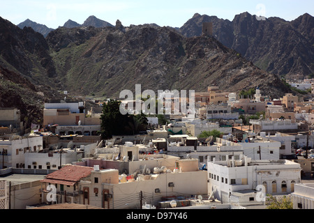 Toits de Mutrah, Matrah,, Muscat, Oman Banque D'Images