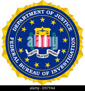 Sceau de l'United States Federal Bureau of Investigation FBI. Banque D'Images