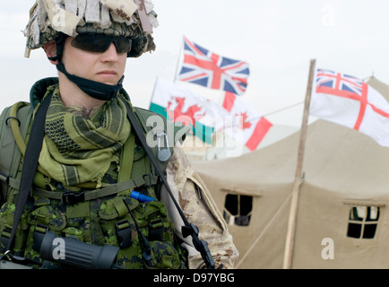 Soldat en uniforme du désert Banque D'Images