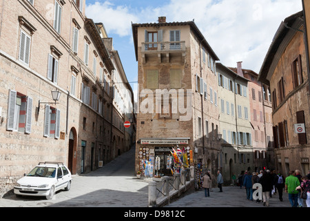 Rues dans le centre médiéval de Sienne, Toscane, Italie Banque D'Images