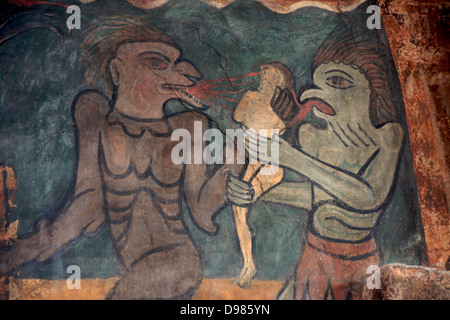 Fresco, la Basilique Saint Julien, Brioude, Auvergne, France, Europe Banque D'Images