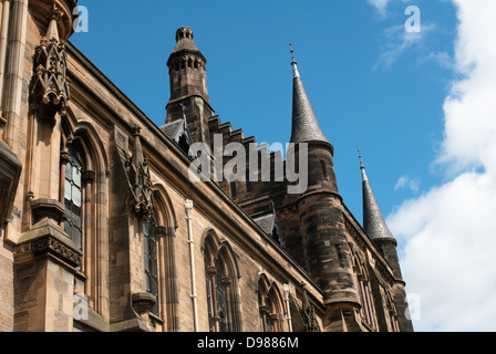 L'Université de Glasgow's tours construites dans les années 1870 dans le style néo-gothique. Banque D'Images