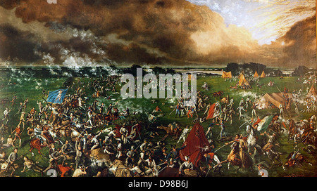 Bataille de San Jacinto, 21 avril 1836 : Guerre d'indépendance du Texas (du Mexique) a également appelé la révolution du Texas. Les mexicains dirigé par Santa Anna défait en 12 minutes par Texian (US) les forces sous Sam Houston. Santa Anna capturés et forcés de signer le Traité de Velasco, le 14 mai qui a reconnu l'indépendance du Texas. Banque D'Images