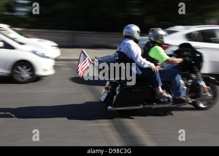 Rome, Italie. 13 juin 2013. Les amateurs de Harley Davidson convergent vers Rome Italie pour HD110Th anniversaire célébration européenne Banque D'Images