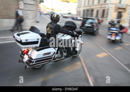 Rome, Italie. 13 juin 2013. Les amateurs de Harley Davidson convergent vers Rome Italie pour HD110Th anniversaire célébration européenne Banque D'Images