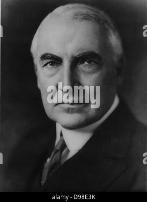 Warren Gamaliel Harding (1865-1923), 29e président des États-Unis d'Amérique 1921-1923. Le 2 août 1923 il est mort subitement alors qu'en plein milieu d'une conversation avec sa femme. Banque D'Images