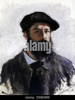 Claude Monet (1906-1957) peintre français. 'Auto-portrait in Beret' 1886 Banque D'Images