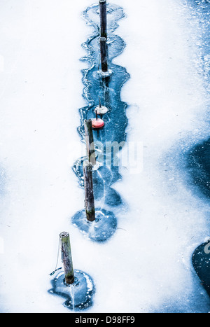 Portrait de marina à l'hiver. Stockholm, Suède. Banque D'Images