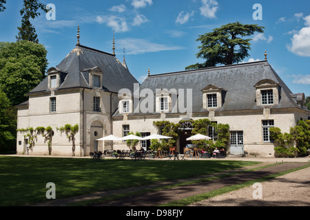 Le Café au Château d'Azay le Rideau, dans la vallée de la Loire France Banque D'Images
