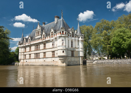 Château d'Azay le Rideau, dans la vallée de la Loire France Banque D'Images