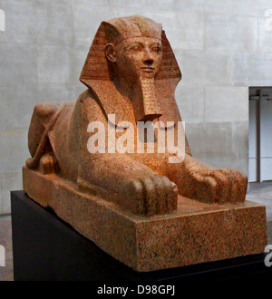 Sphinx d'Hatshepsout. Nouvel Empire, 18e dynastie règne conjoint d'Hatshepsout et Thoutmosis III ca. 1473-1458 av. J.-C. L'Égypte, de la Haute Égypte, Thèbes, Deir el-Bahri, Senenmut Quarry Banque D'Images