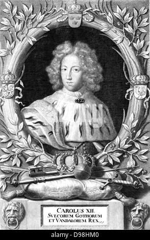 Charles XII (1682 - 1718) Roi de Suède de 1697 à 1718 Banque D'Images