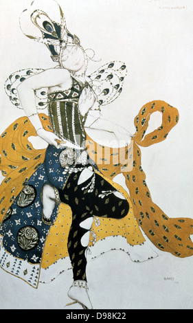 Costumes de Léon Bakst (1866-1924) théâtre russe et concepteur de ballet, pour "Le Peri", musique de Paul Dukas, 1912. Aquarelle et gouache sur papier. Banque D'Images