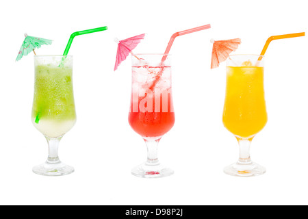 Cocktails de jus colorés pour l'été collection de boissons Banque D'Images