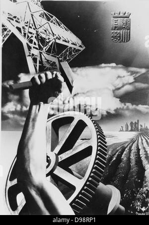 Affiches de guerre espagnol, c1935-1942, proclamant la force dans l'industrie et l'agriculture. Banque D'Images