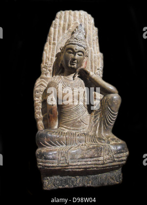 Bodhisattva avalokitesvara, Dynastie Song en sculpture Bouddhiste. AD 960-1279 Banque D'Images