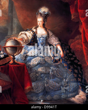 Marie Antoinette, Reine de France, à Coronation robes de Jean-Baptiste Gautier Dagoty, 1775. Maria Antoinette 1755 - 1793) Banque D'Images